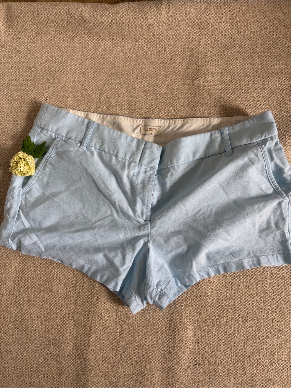 J. Crew Light Blue High-Waist Chino Shorts